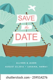Save the Date Card Design with Nautical Theme