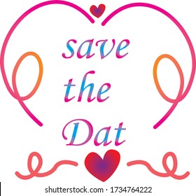 Save the date card design. Save the date text calligraphy vector lettering for wedding or love card. Vector Illustration 
