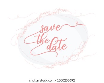 save the date card floral