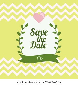 Save The Date card with floral elements