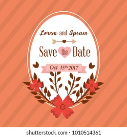 save the date card greeting wedding floral decoration