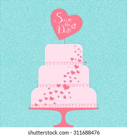 Save the Date card. Hand drawn vector illustration.