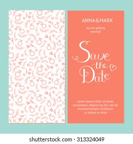 Save the Date card. Hand drawn vector illustration.