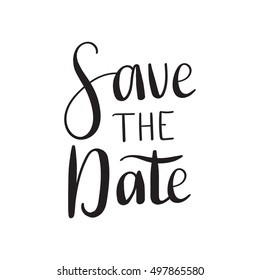 Save the date card. Hand drawn wedding calligraphy. Modern brush calligraphy. Hand drawn lettering background