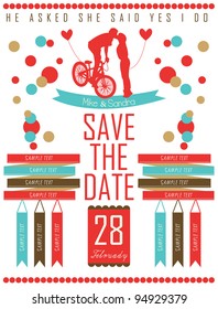 save the date card letterpress