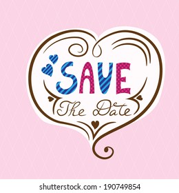 Save the date card on seamless background