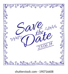 Save the date card. Vector illustration.