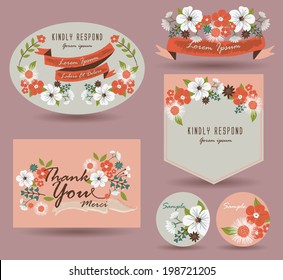 Save The Date Card & Vintage flowers Card