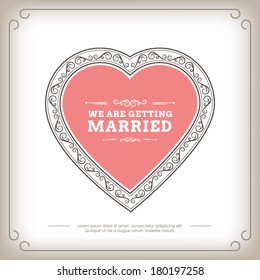 Save the date card, vintage style