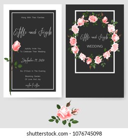 Save the date card, wedding invitation, greeting card with beautiful flowers, green leaves of linden