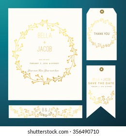 Save the date cards, Gold Version.