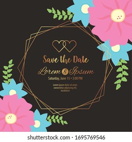 save the date circular frame vector illustration design