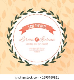 save the date circular frame vector illustration design