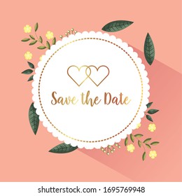 save the date circular frame vector illustration design