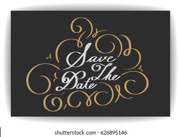 Save the date collection with hand drawn lettering, Design wedding invitations, photo overlays and save the date cards