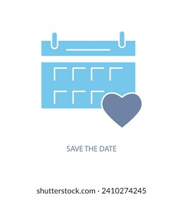 guardar el icono de línea de concepto de fecha. Ilustración de elemento simple. guardar el diseño de símbolos de esquema de concepto de fecha.