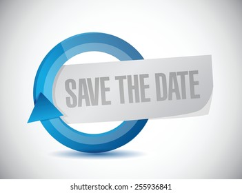 save the date cycle illustration design over a white background