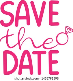 Save the date decoration for T-shirt