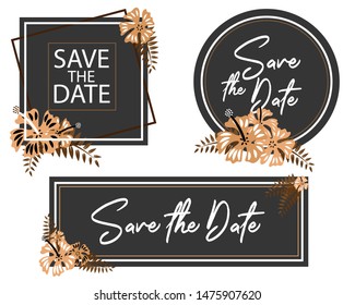 save the date design, fonttype, lettering, typography, vector eps 10.