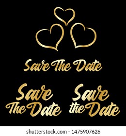 save the date design, fonttype, lettering, typography, vector eps 10.