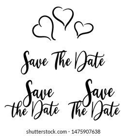save the date design, fonttype, lettering, typography, vector eps 10.