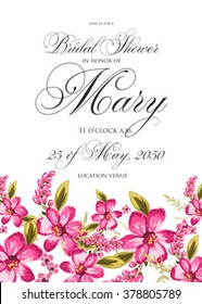  Save the date design. Wedding invitation with flowers.