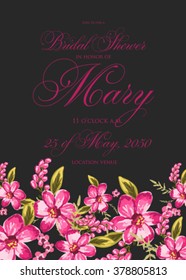  Save the date design. Wedding invitation with flowers.