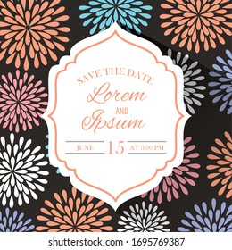 save the date elegant frame vector illustration design