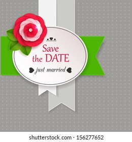 Save the date floral background. Vector illustration.
