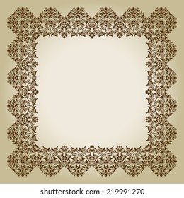 Save the date floral card. Floral luxury ornamental pattern template for design.Vintage background traditional islamic motifs.Border frame in arabic style. Vector illustration