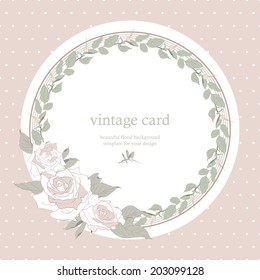 Save the date floral card. Wedding invitation. Border frame with flowers. 