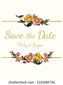 Guardar la fecha con el vector de diseño floral