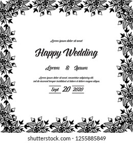 Save The Date Floral Hand Draw Vector Invitation