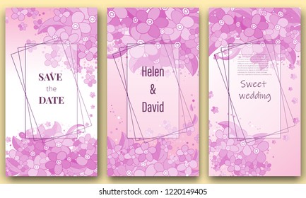 Save the date, Floral Wedding felicitation elegant invite, set, thank you,  greenery,  bouquet, daisy, template , gift certificate, party invitation, congratulation ,flower frame