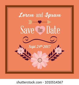 save the date floral wedding invitation