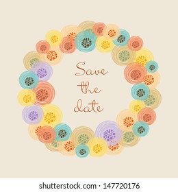 Save the date. Floral wedding invitation in vector. Stylish romantic background in pastel colors for romantic designs