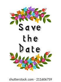 Save the Date. Flower Elements