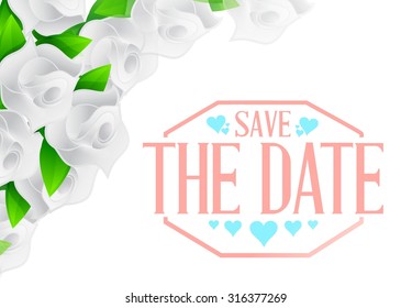 save the date flowers sign illustration design graphic