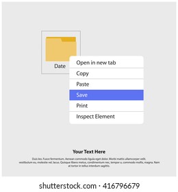 Save The Date Folder Right Click (Vector Illustration Design Concept)