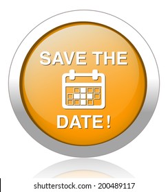Save the date glossy  button