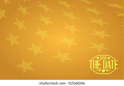 save the date golden stars sign illustration design graphic