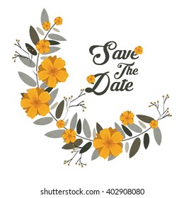 Save the date graphic design, vector illustration