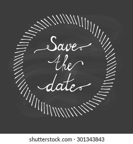 Save the date hand lettering