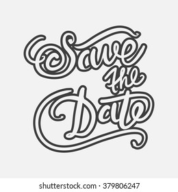 Save the date. Hand lettering modern poster.Vector illustration