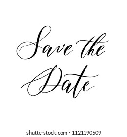 Save the date - hand lettering vector.