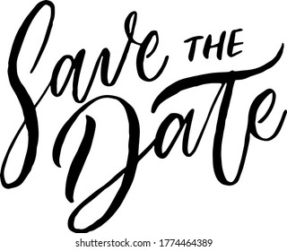 Save the date hand written calligraphy wedding invitation