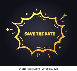Save the date icon. Pop art flat style. Vector icon