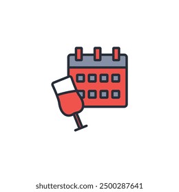 Save The Date icon. vector.Editable stroke.linear style sign for use web design,logo.Symbol illustration.