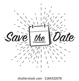 Save the Date Illustration with Calendar and Writing