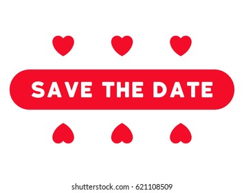 Save The Date illustration. Vector style is flat picture on a white background.